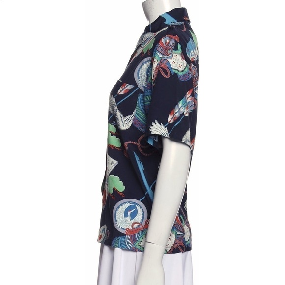 Re/Done Hawaiian crane Japanese Tsuru button down shirt size Small - Picture 4 of 7